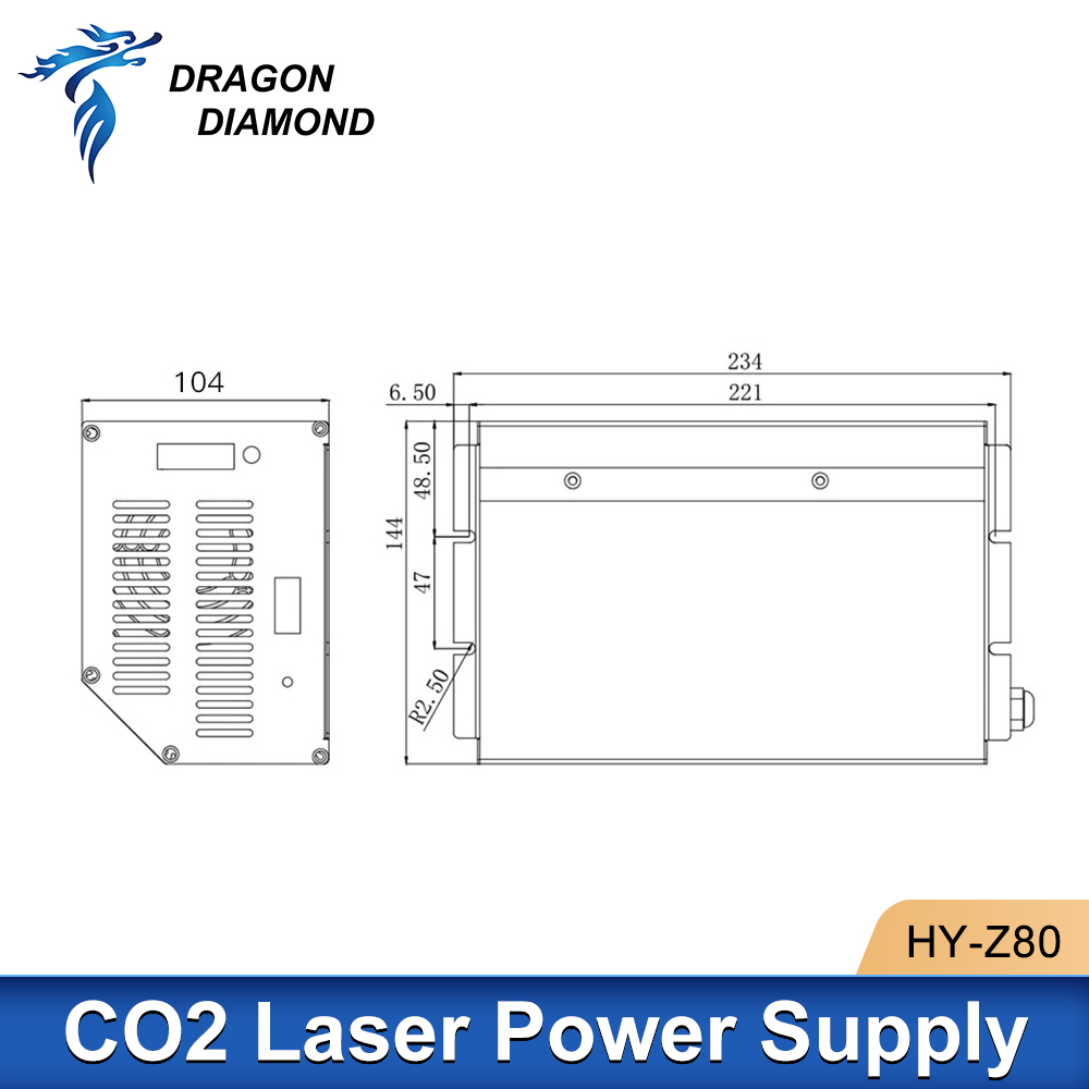 التنين الماس HY-Z80 Co2 مصدر ط - مراجعة Laser Power Supply 60W وسعره