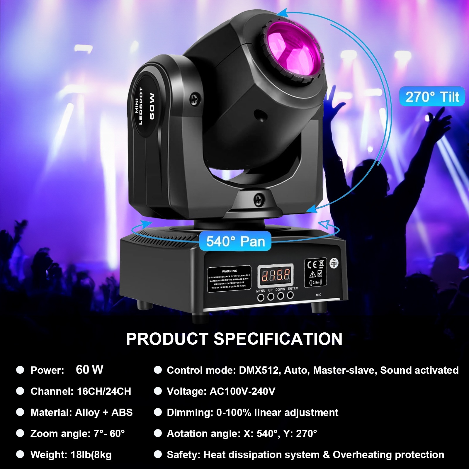 2 قطعة 60 واط Led صغير Dmx Gob - مراجعة Laser Power Supply 60W وسعره