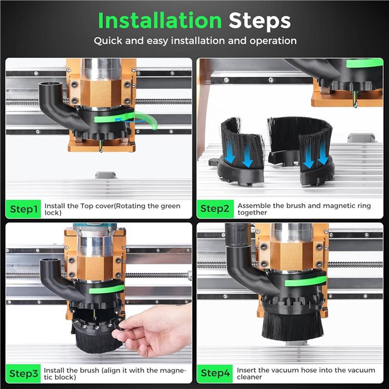 قطعتان من فرشاة تنظيف الغبار ب - مراجعة Dust Shoe Cnc وسعره
