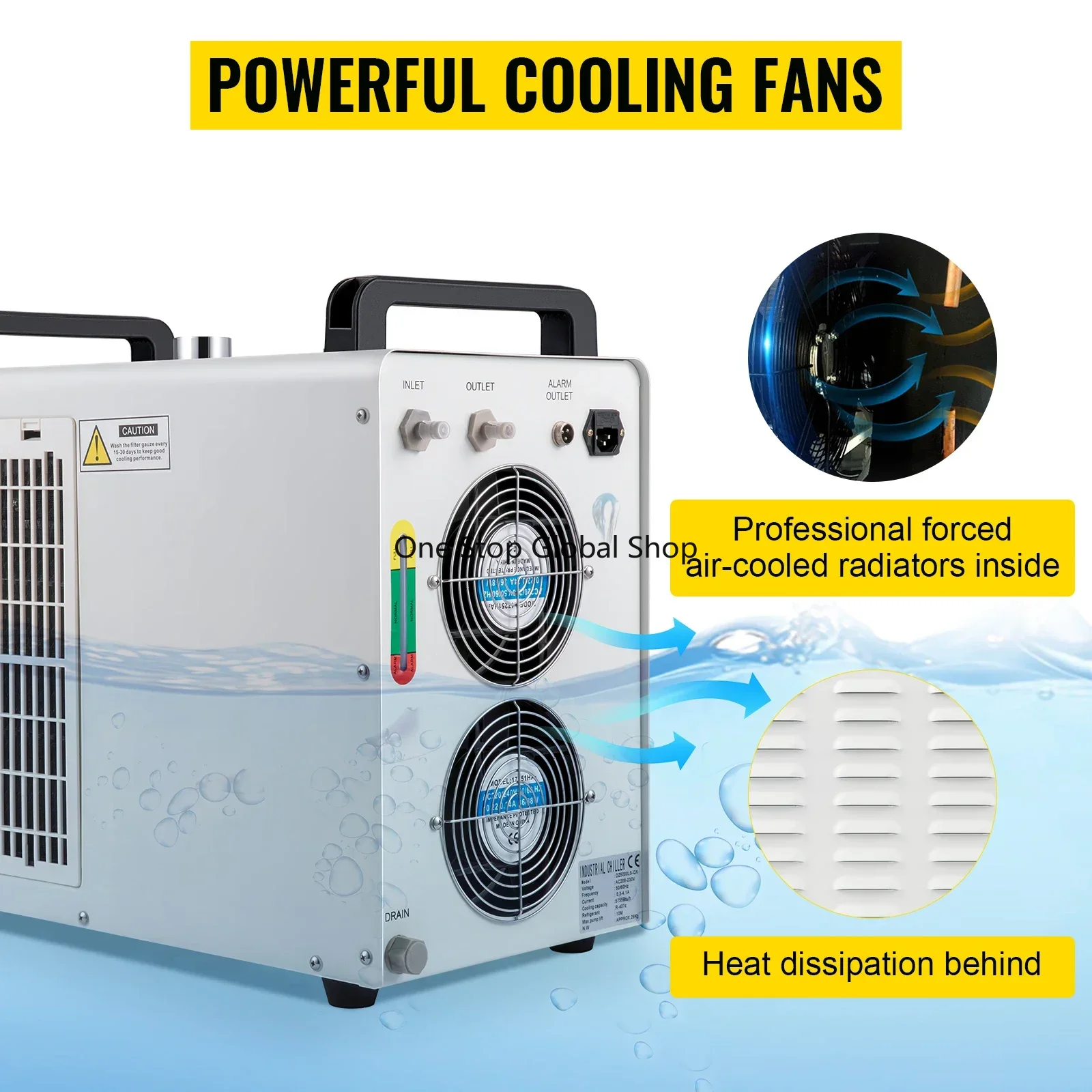 مبرد مياه صناعي لآلة النقش بال - مراجعة Laser Chiller Water Cooler وسعره
